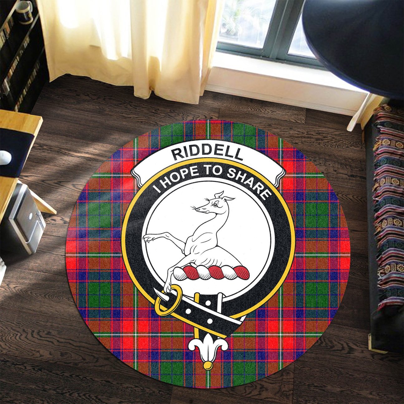 Riddell Tartan Crest Round Rug