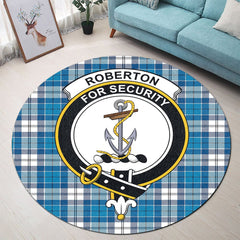 Roberton Tartan Crest Round Rug