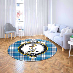 Roberton Tartan Crest Round Rug