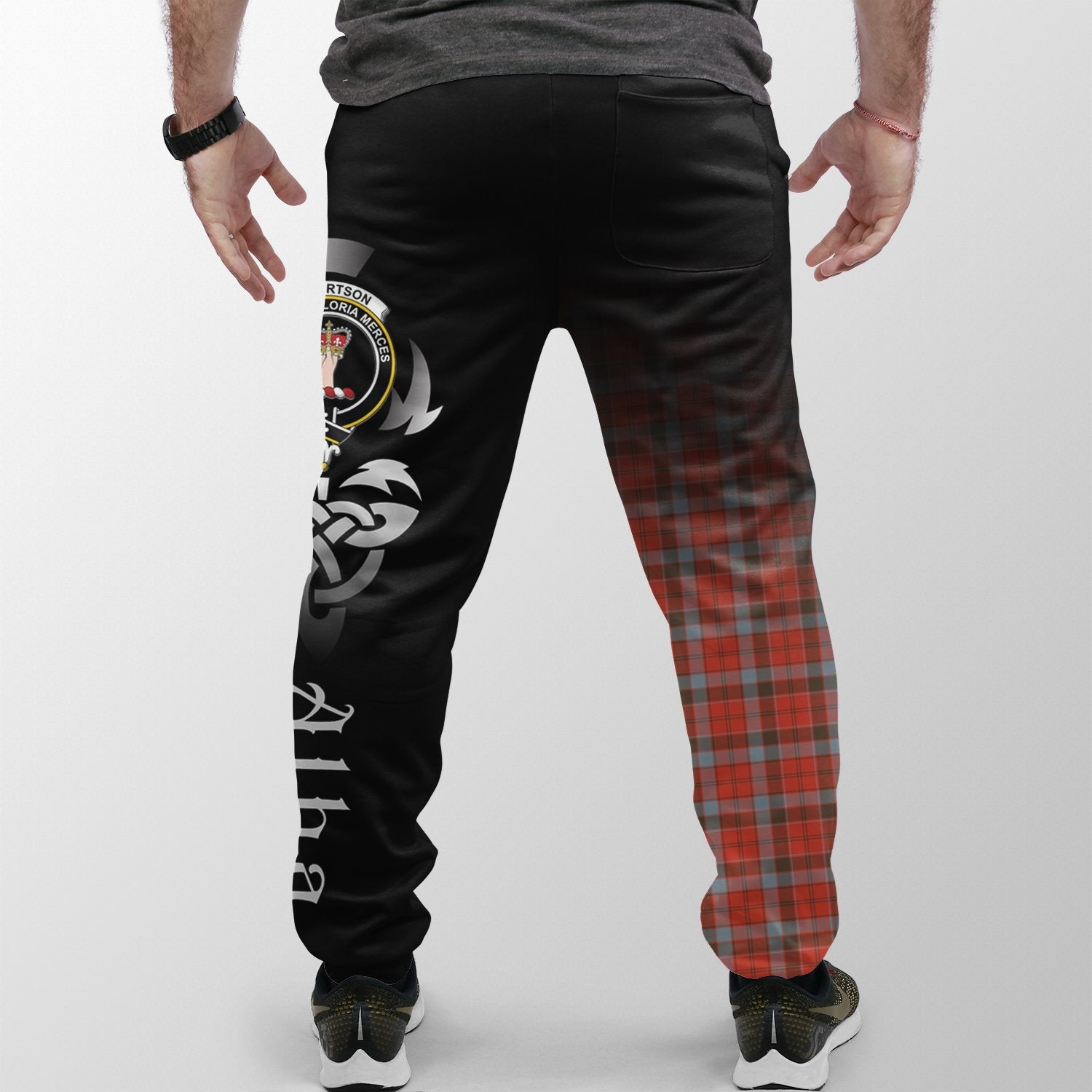 Robertson Weathered Tartan Crest Jogger Sweatpants - Alba Celtic Style