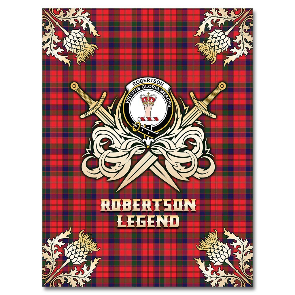 Robertson Modern Tartan Gold Courage Symbol Blanket