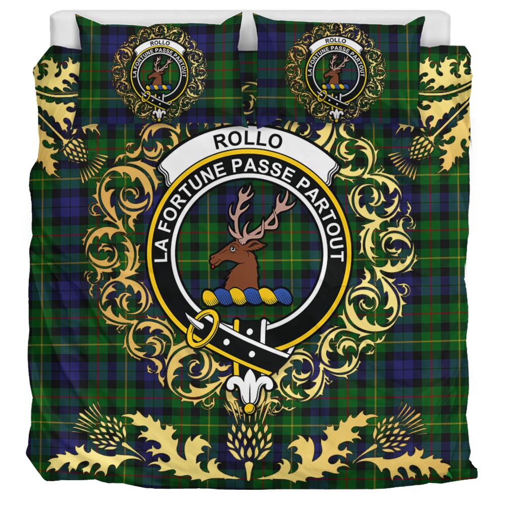 Rollo Tartan Crest Bedding Set - Golden Thistle Style