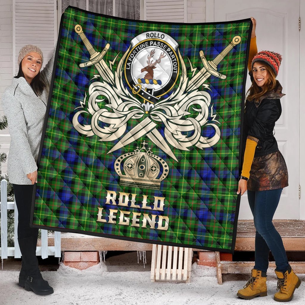 Rollo Modern Tartan Crest Legend Gold Royal Premium Quilt