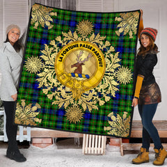 Rollo Modern Tartan Crest Premium Quilt - Gold Thistle Style