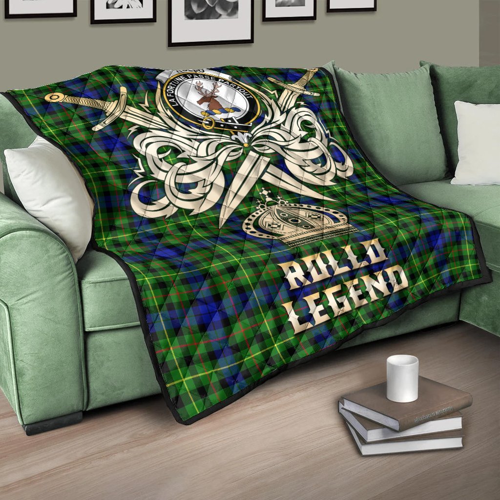 Rollo Modern Tartan Crest Legend Gold Royal Premium Quilt