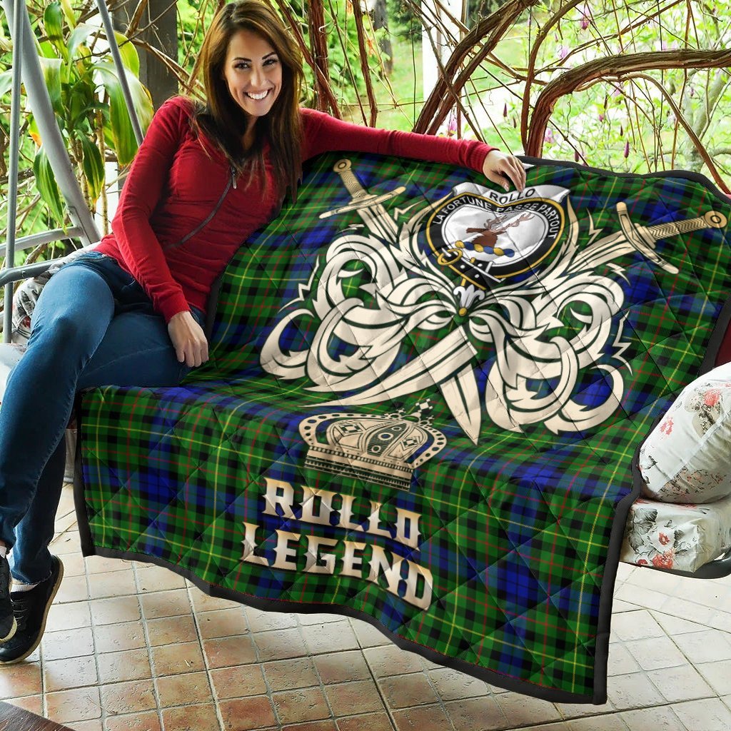 Rollo Modern Tartan Crest Legend Gold Royal Premium Quilt