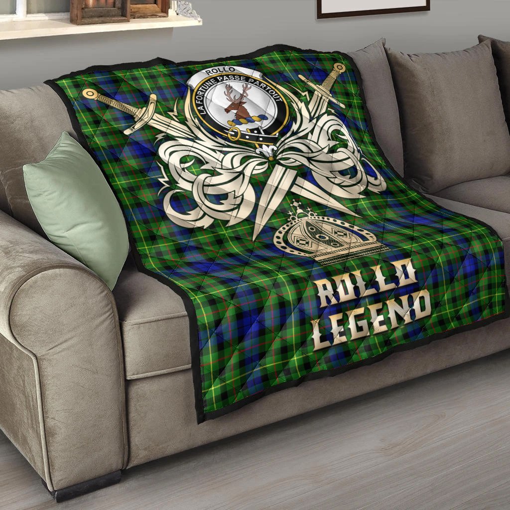 Rollo Modern Tartan Crest Legend Gold Royal Premium Quilt