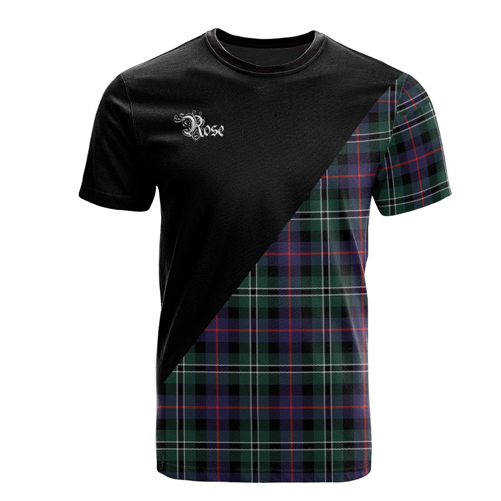 Rose Hunting Modern Tartan - Military T-Shirt