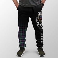 Rose Hunting Modern Tartan Crest Jogger Sweatpants - Alba Celtic Style