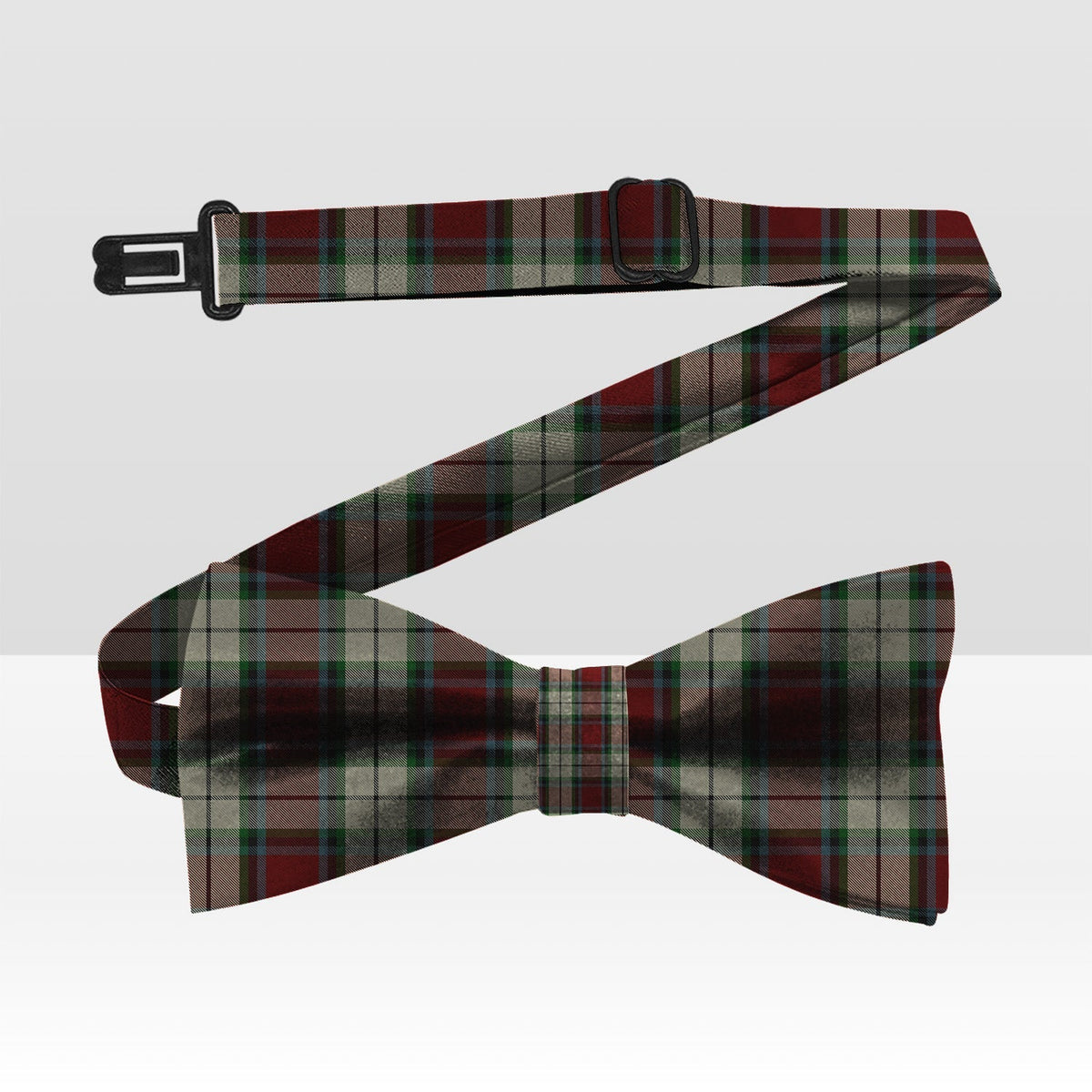 Rose White Dress Tartan Bow Tie