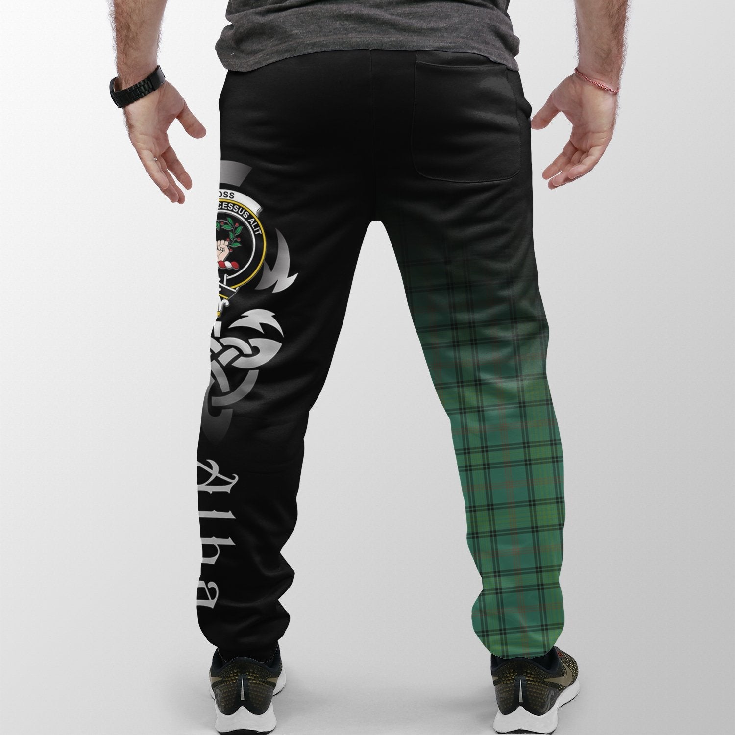 Ross Hunting Ancient Tartan Crest Jogger Sweatpants - Alba Celtic Style