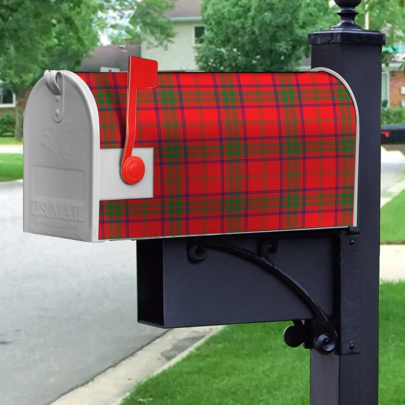 Ross Modern Tartan Crest Mailbox