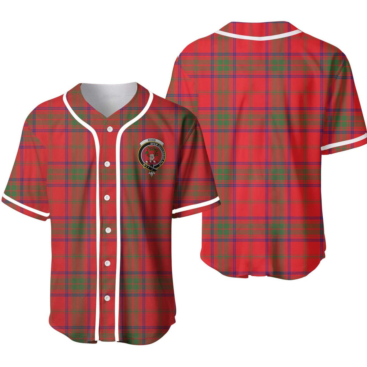 Ross Tartan Unisex Baseball Jersey