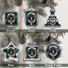 Russell Tartan Christmas Ceramic Ornament - Snow Style