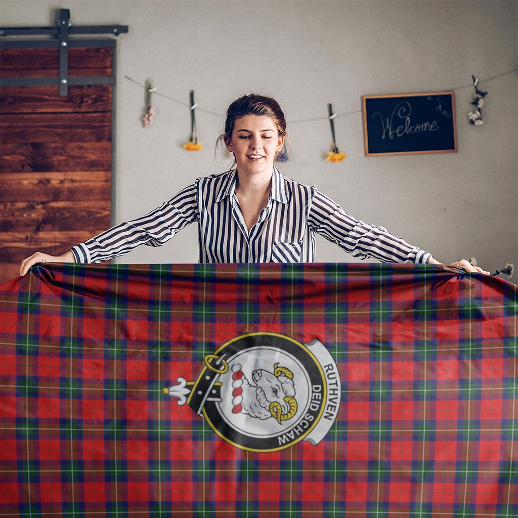 Ruthven Tartan Crest Tablecloth