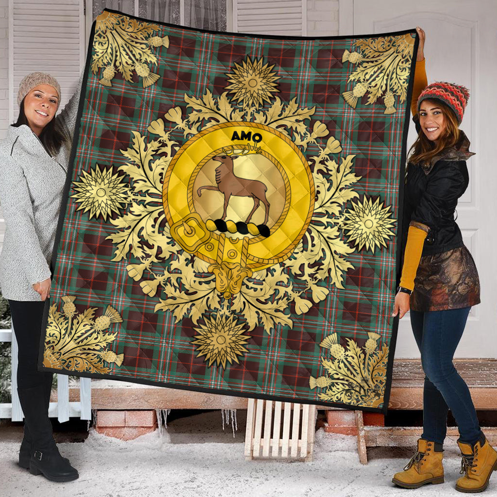 Scott Brown Ancient Tartan Crest Premium Quilt - Gold Thistle Style