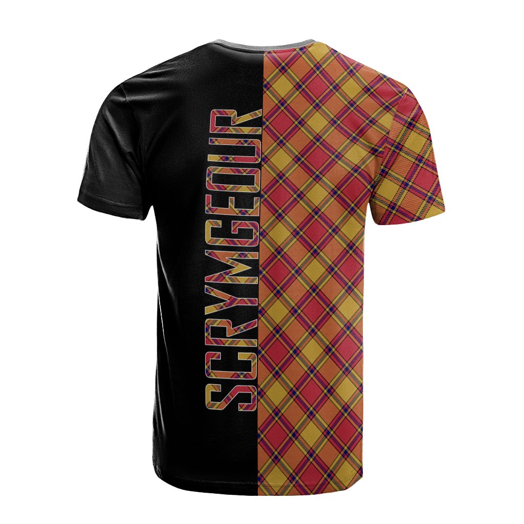 Scrymgeour Tartan T-Shirt Half of Me - Cross Style