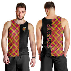 Scrymgeour Tartan Crest Men's Tank Top - Cross Style