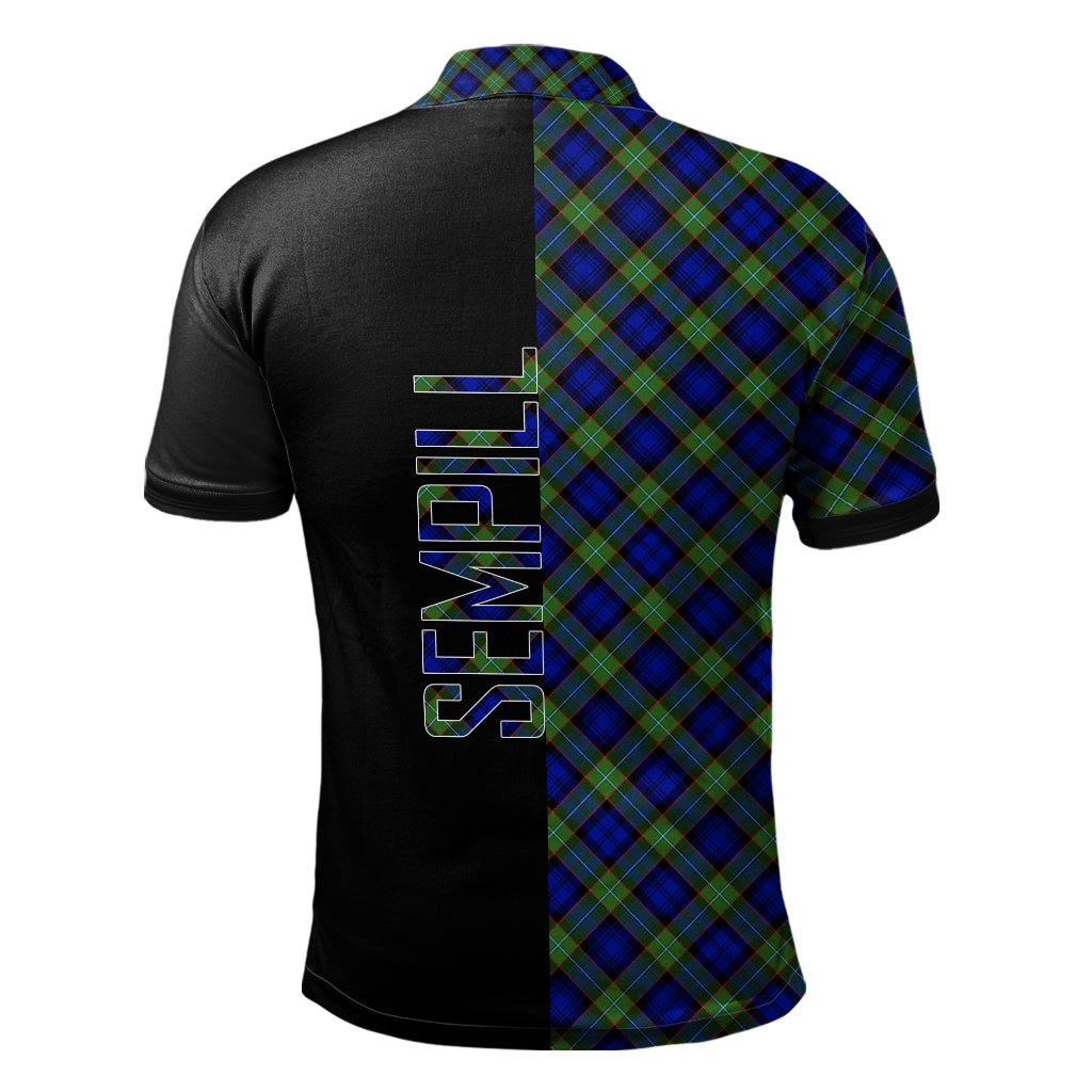 Sempill Modern Tartan Polo Shirt Half of Me - Cross Style