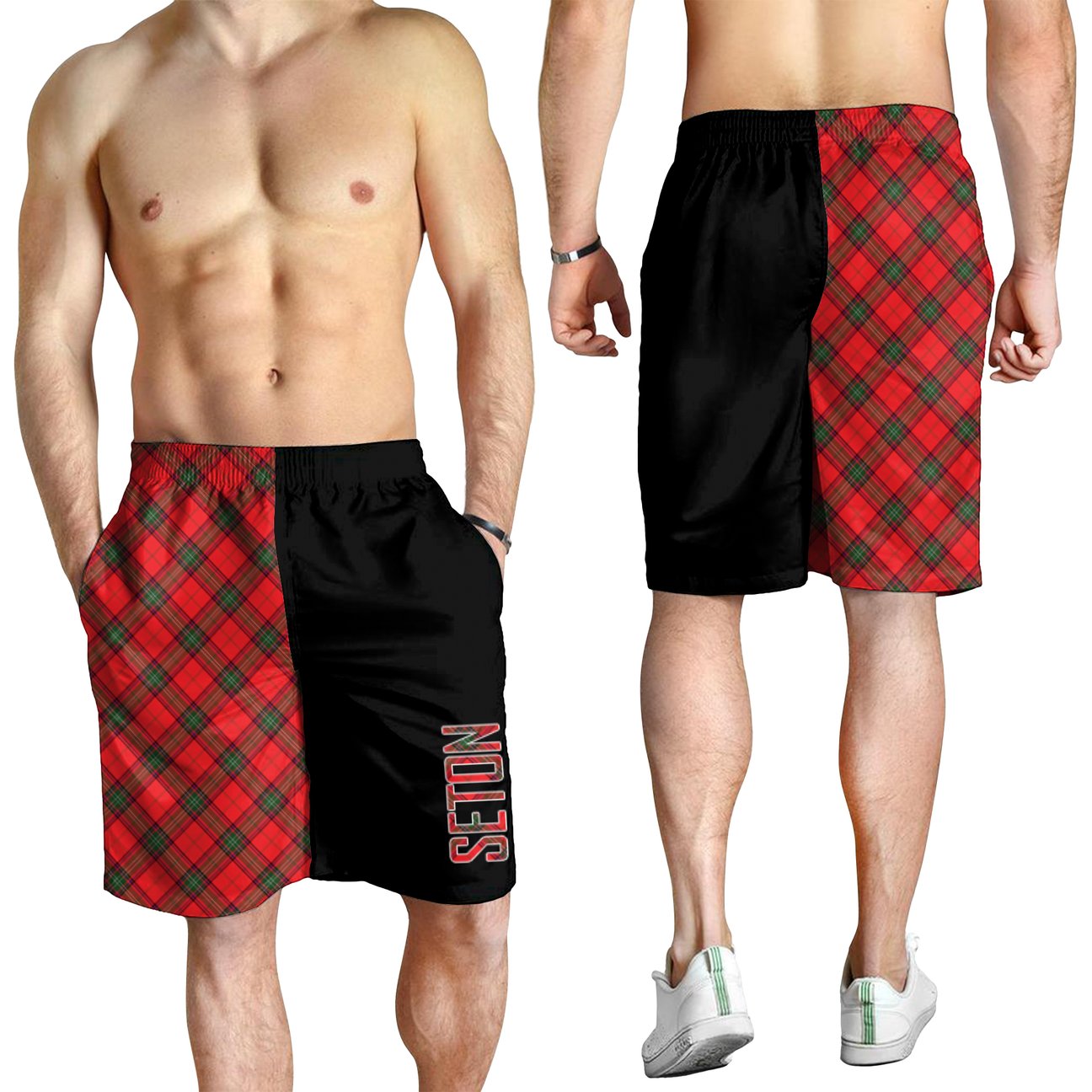 Seton Hunting Modern Tartan Crest Men's Short - Cross Style