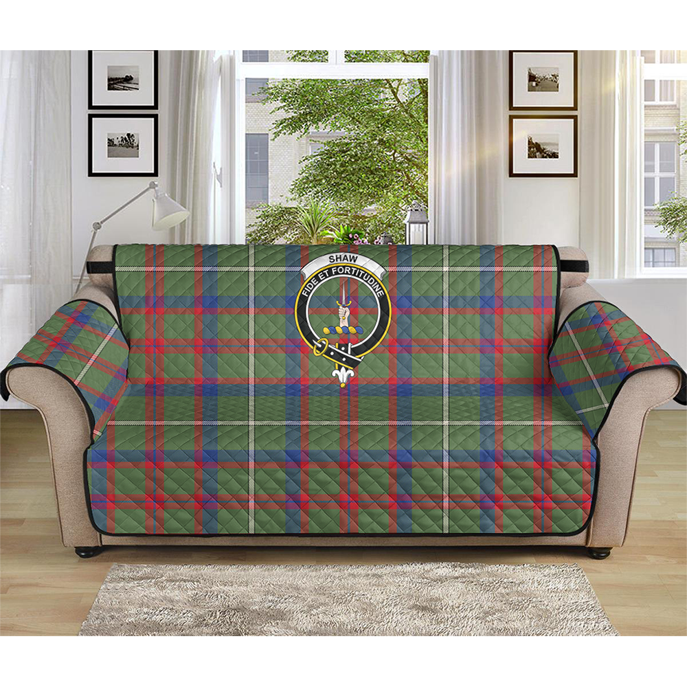 Shaw Green Modern Tartan Crest Sofa Protector