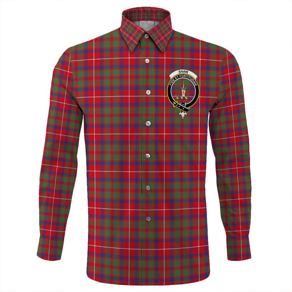 Shaw Red Modern Tartan Long Sleeve Button Shirt