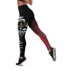 Shaw Red Modern Tartan Leggings - Alba Celtic Style