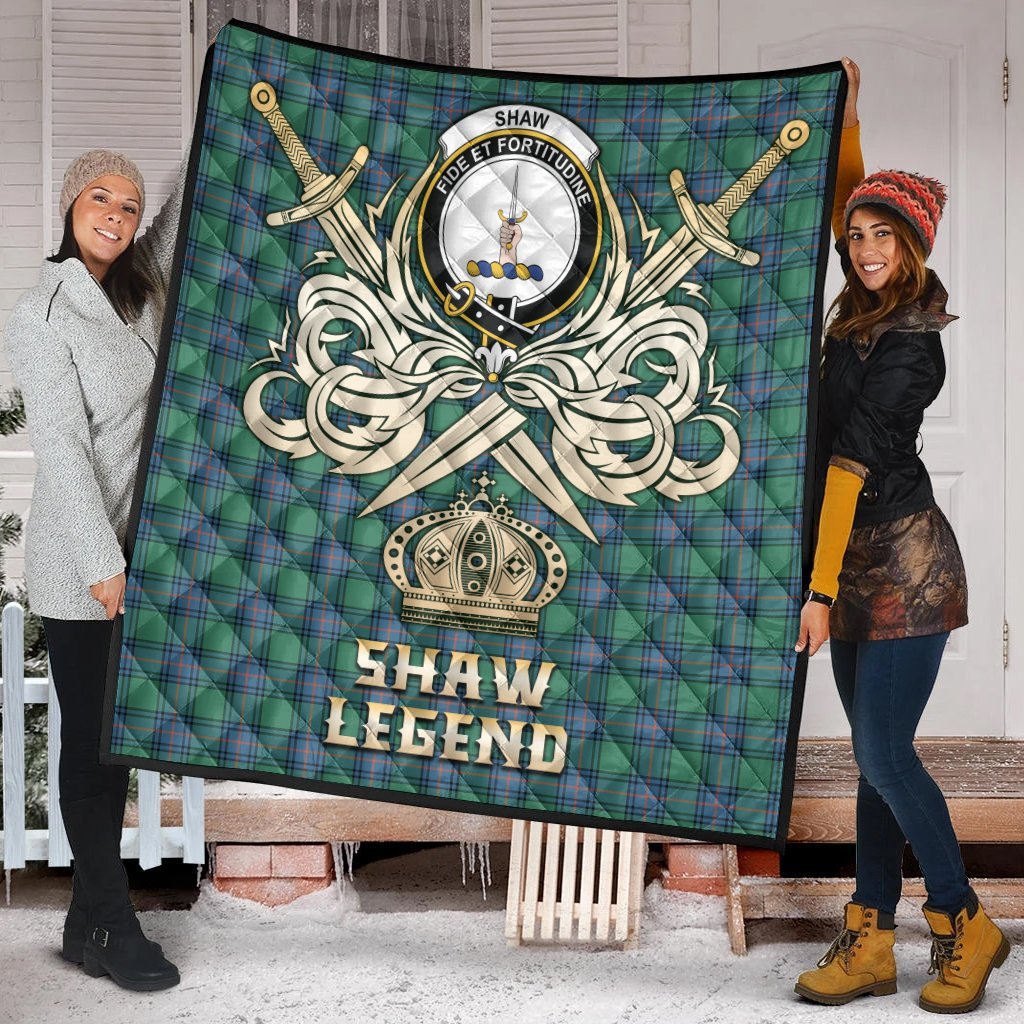 Shaw Ancient Tartan Crest Legend Gold Royal Premium Quilt