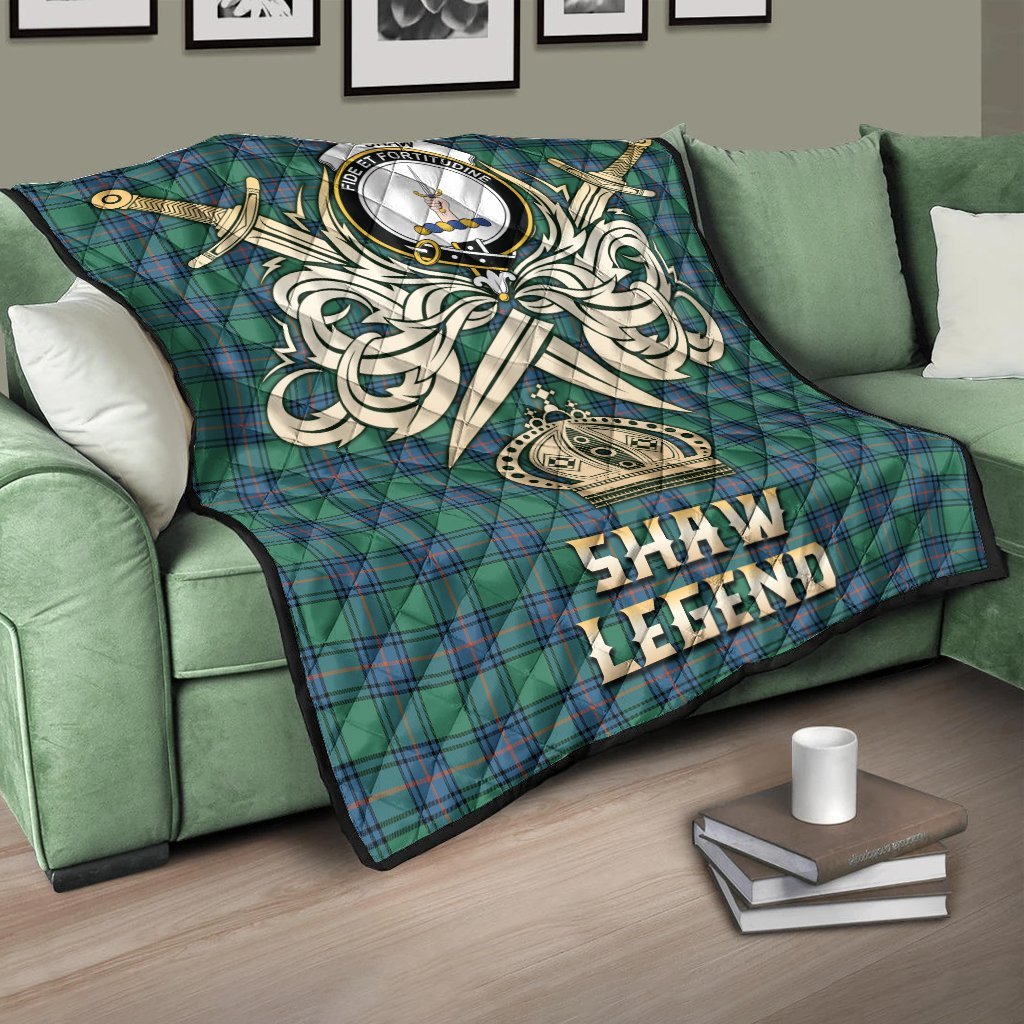 Shaw Ancient Tartan Crest Legend Gold Royal Premium Quilt