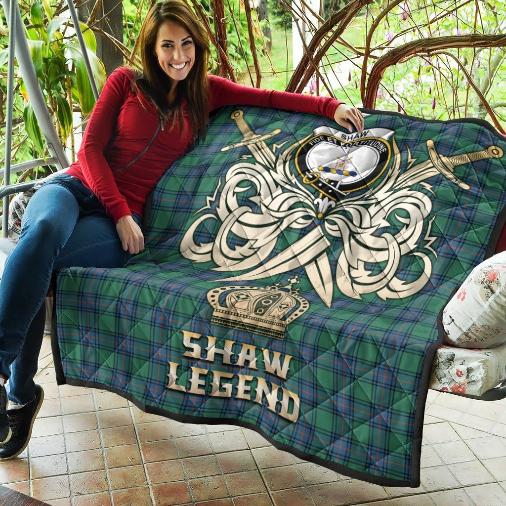 Shaw Ancient Tartan Crest Legend Gold Royal Premium Quilt