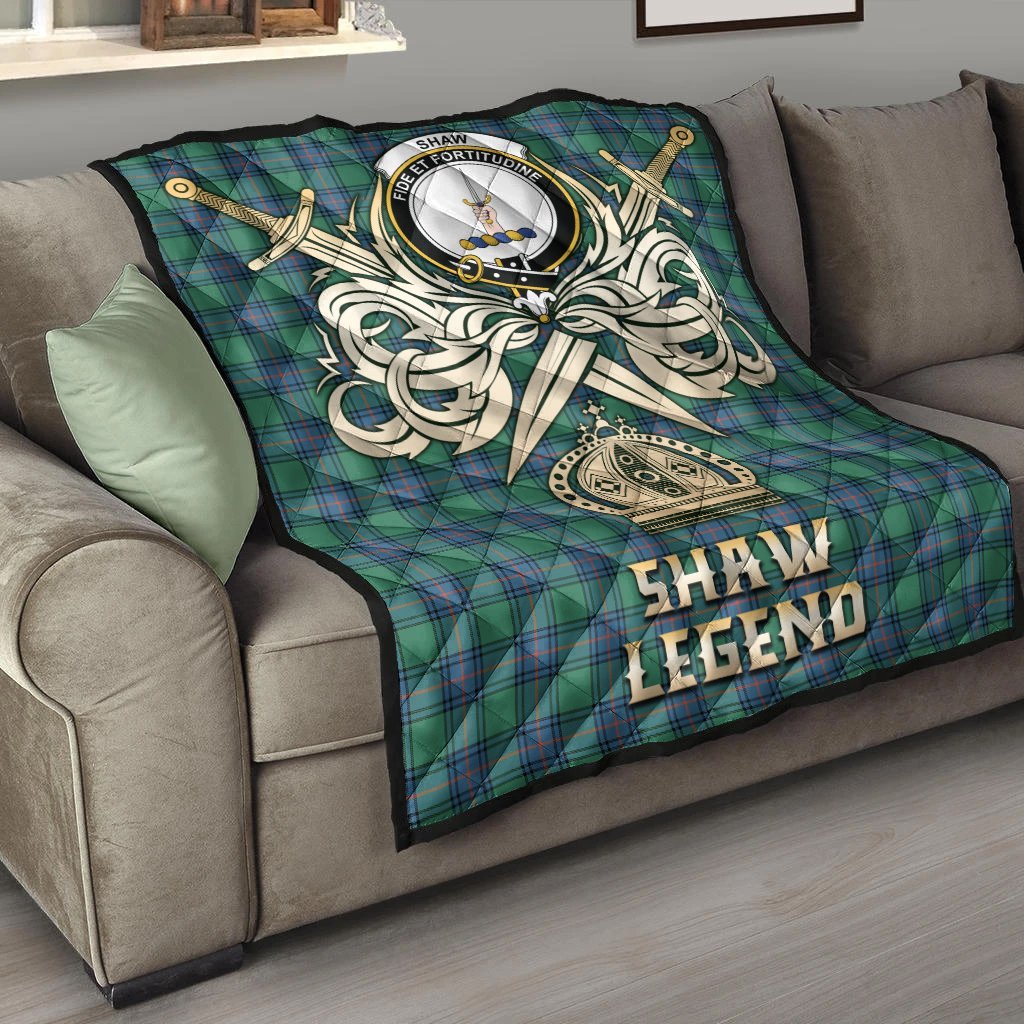 Shaw Ancient Tartan Crest Legend Gold Royal Premium Quilt