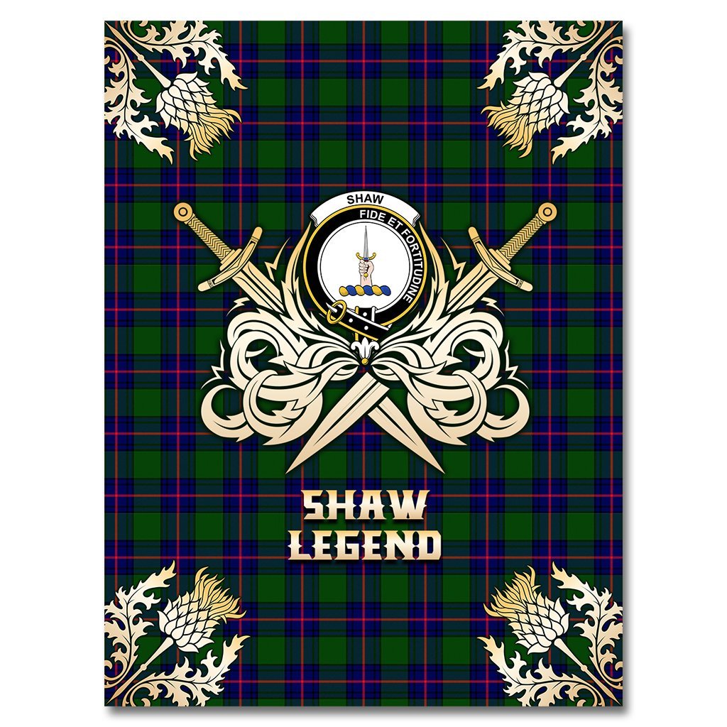 Shaw Modern Tartan Gold Courage Symbol Blanket