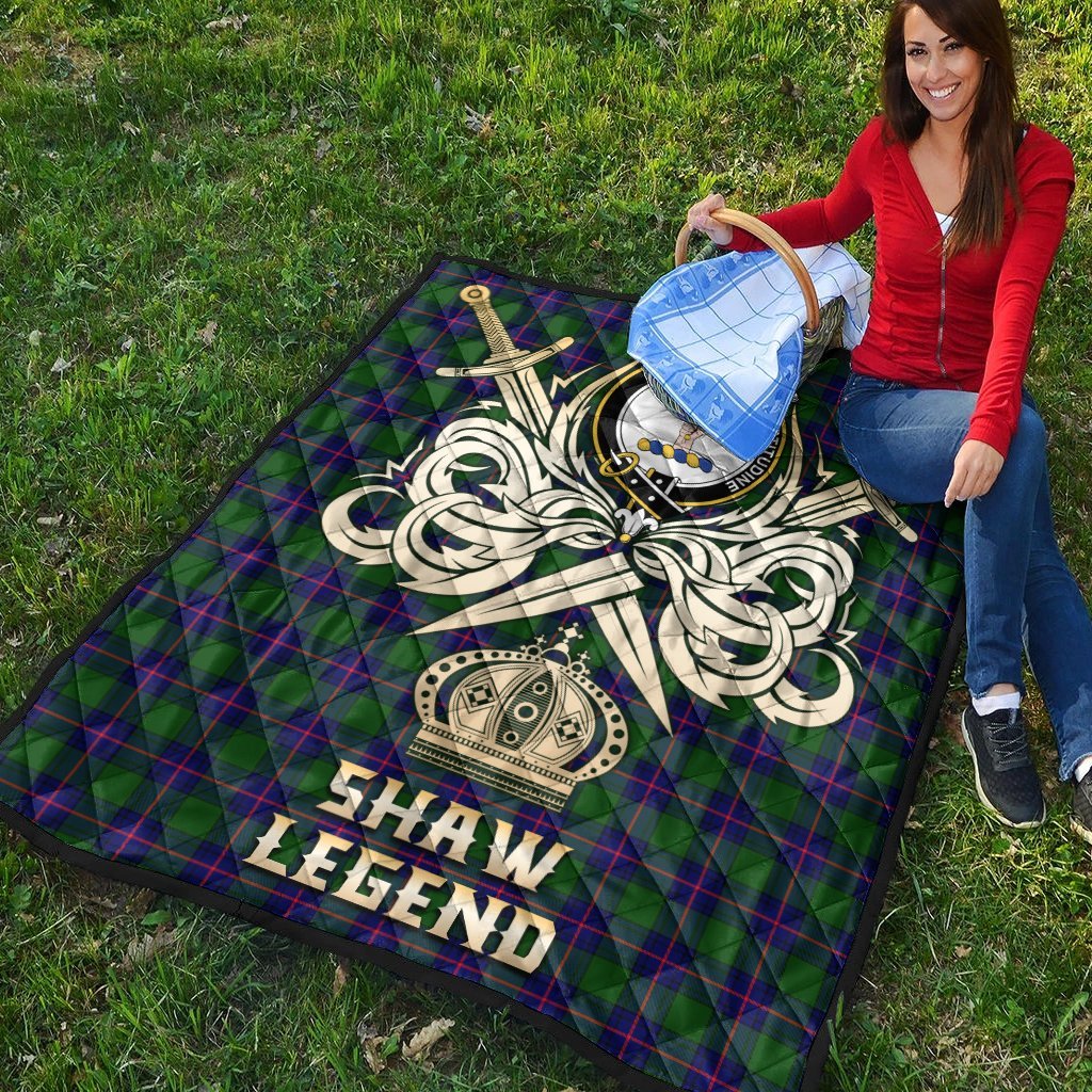 Shaw Modern Tartan Crest Legend Gold Royal Premium Quilt