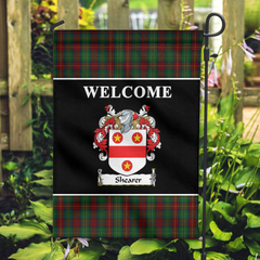 Shearer Tartan Crest Black Garden Flag