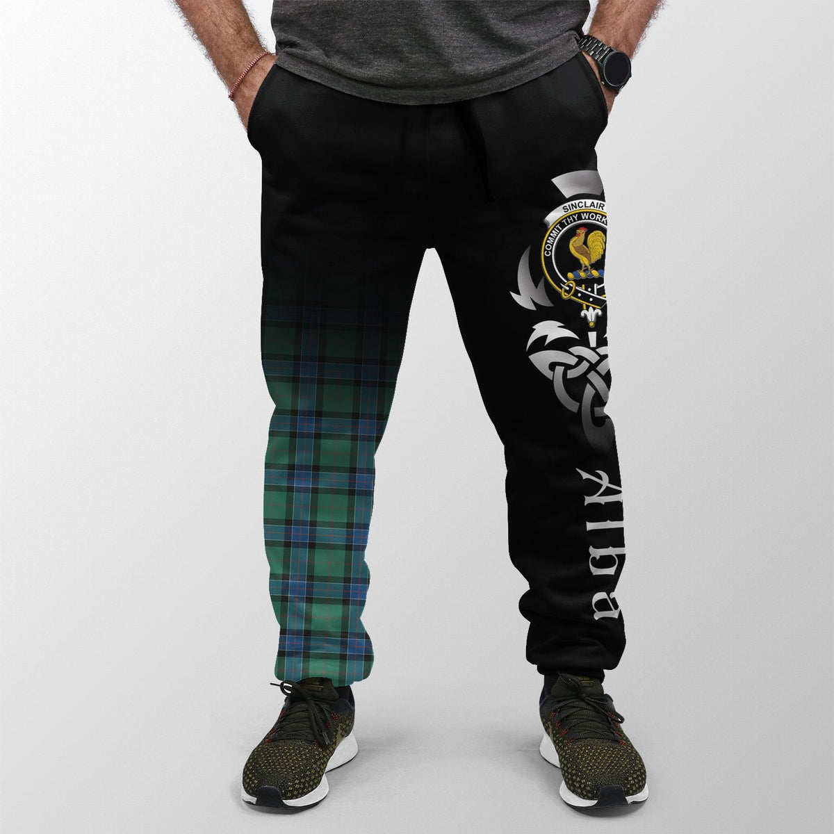 Sinclair Hunting Ancient Tartan Crest Jogger Sweatpants - Alba Celtic Style