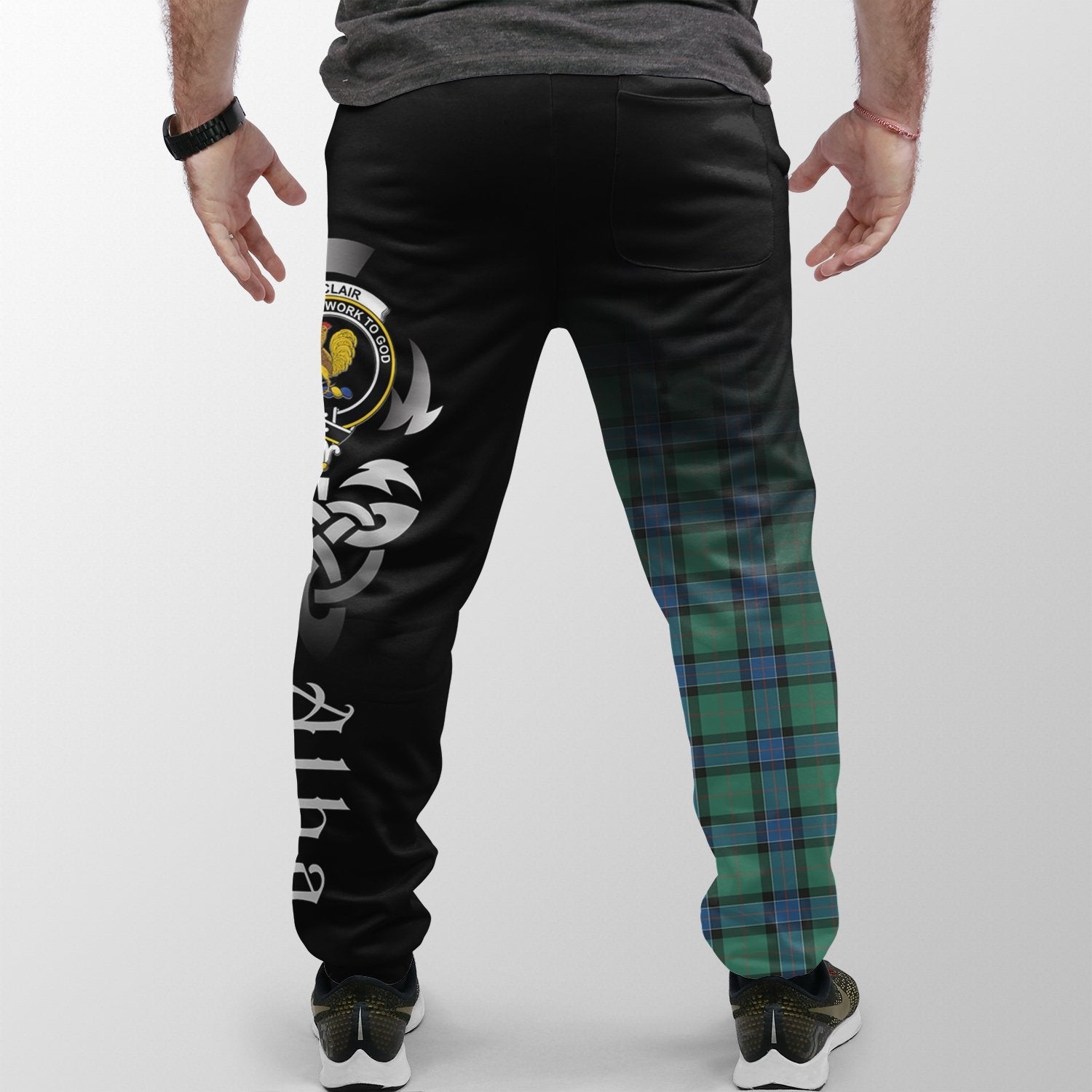 Sinclair Hunting Ancient Tartan Crest Jogger Sweatpants - Alba Celtic Style