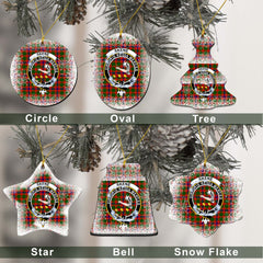 Skene Tartan Christmas Ceramic Ornament - Snow Style