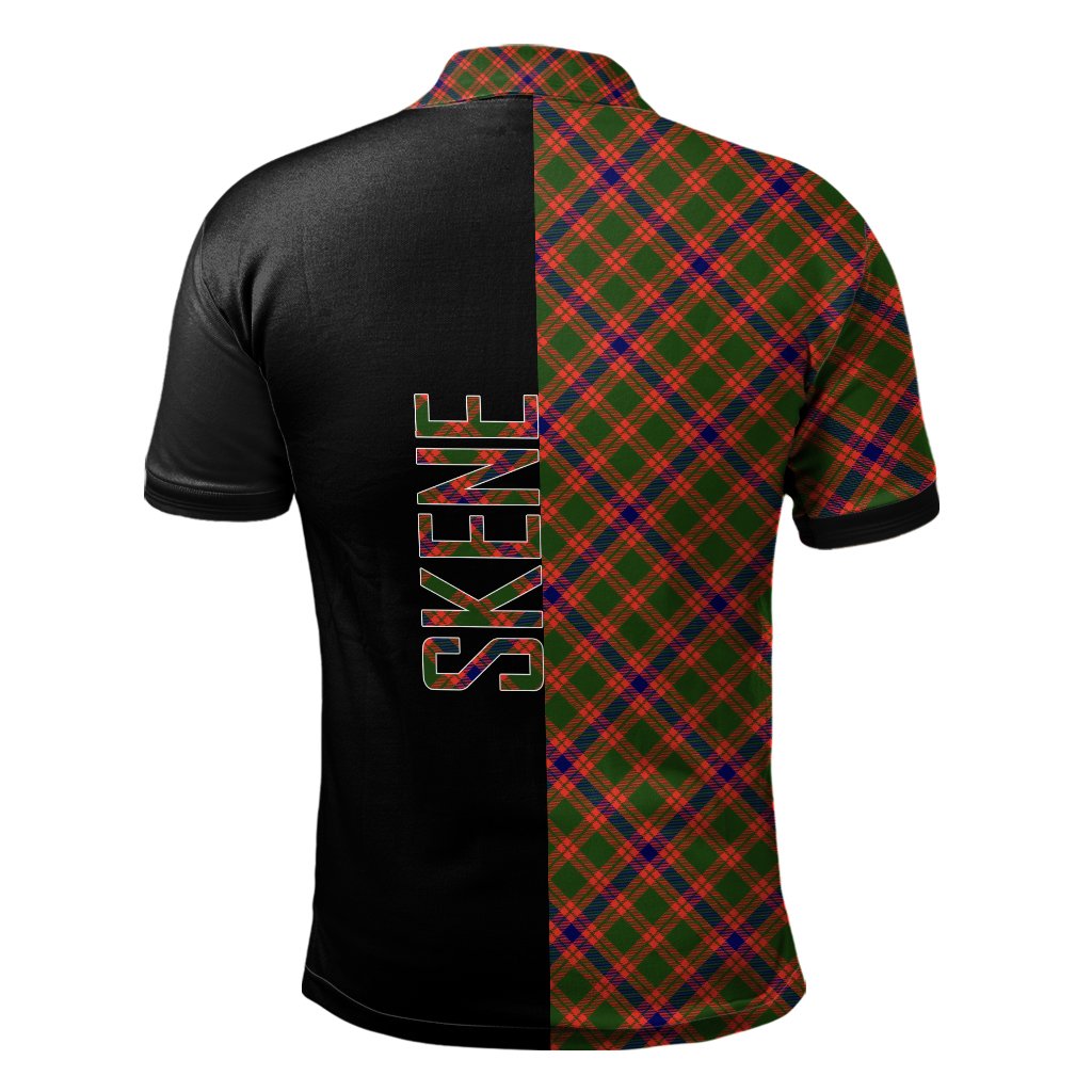 Skene Modern Tartan Polo Shirt Half of Me - Cross Style