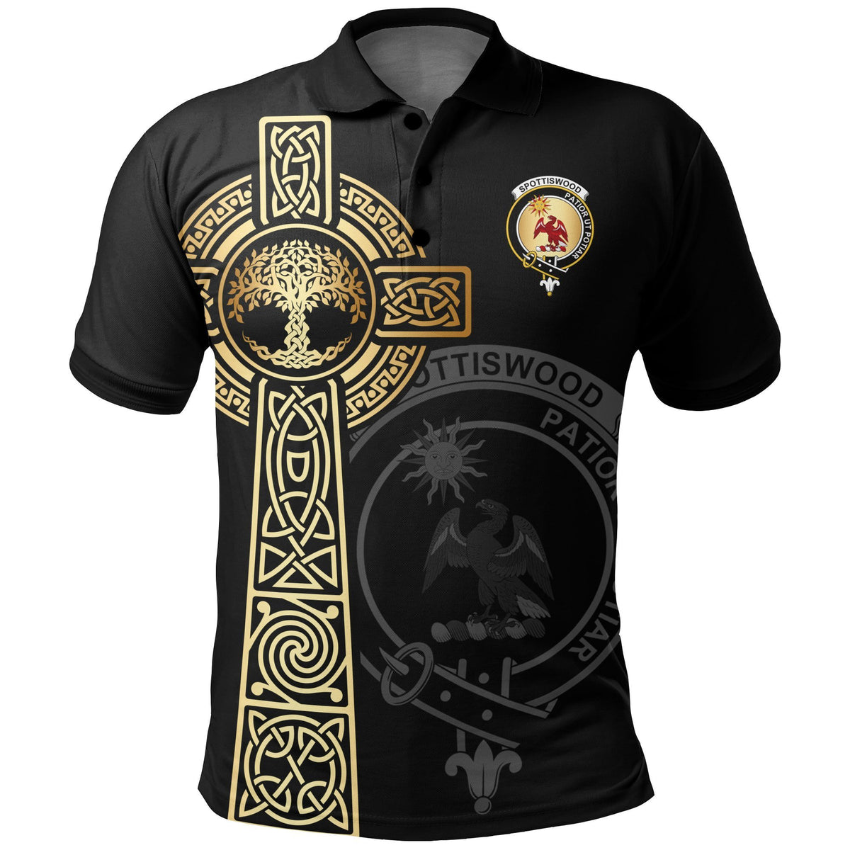 Spottiswood Clan Unisex Polo Shirt - Celtic Tree Of Life