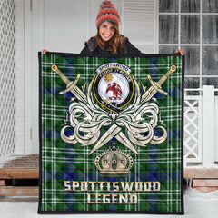 Spottiswood Tartan Crest Legend Gold Royal Premium Quilt