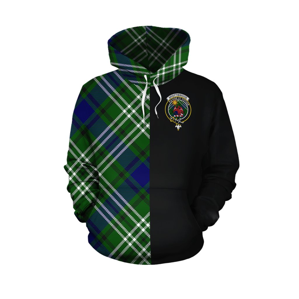 Spottiswood Tartan Hoodie Half of Me - Cross Style