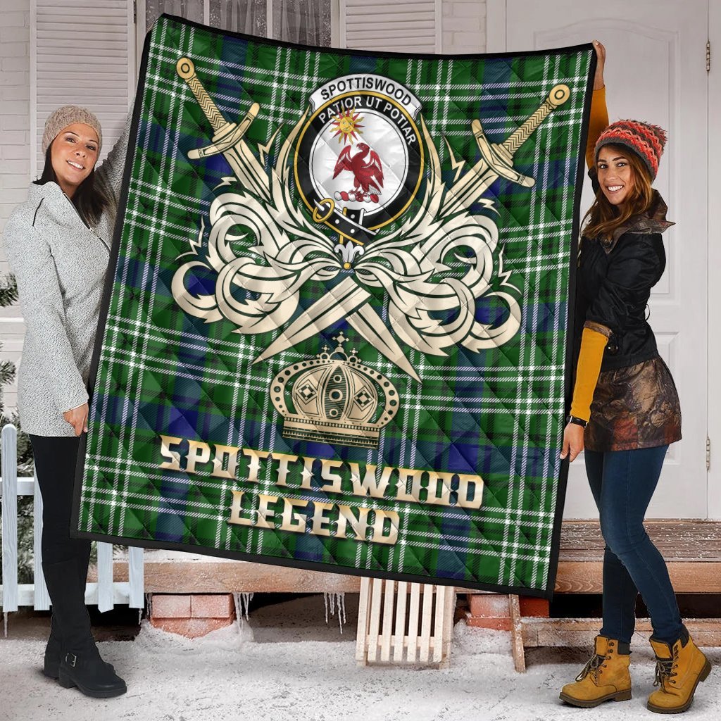 Spottiswood Tartan Crest Legend Gold Royal Premium Quilt