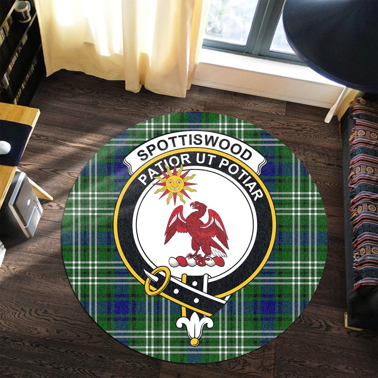 Spottiswood Tartan Crest Round Rug