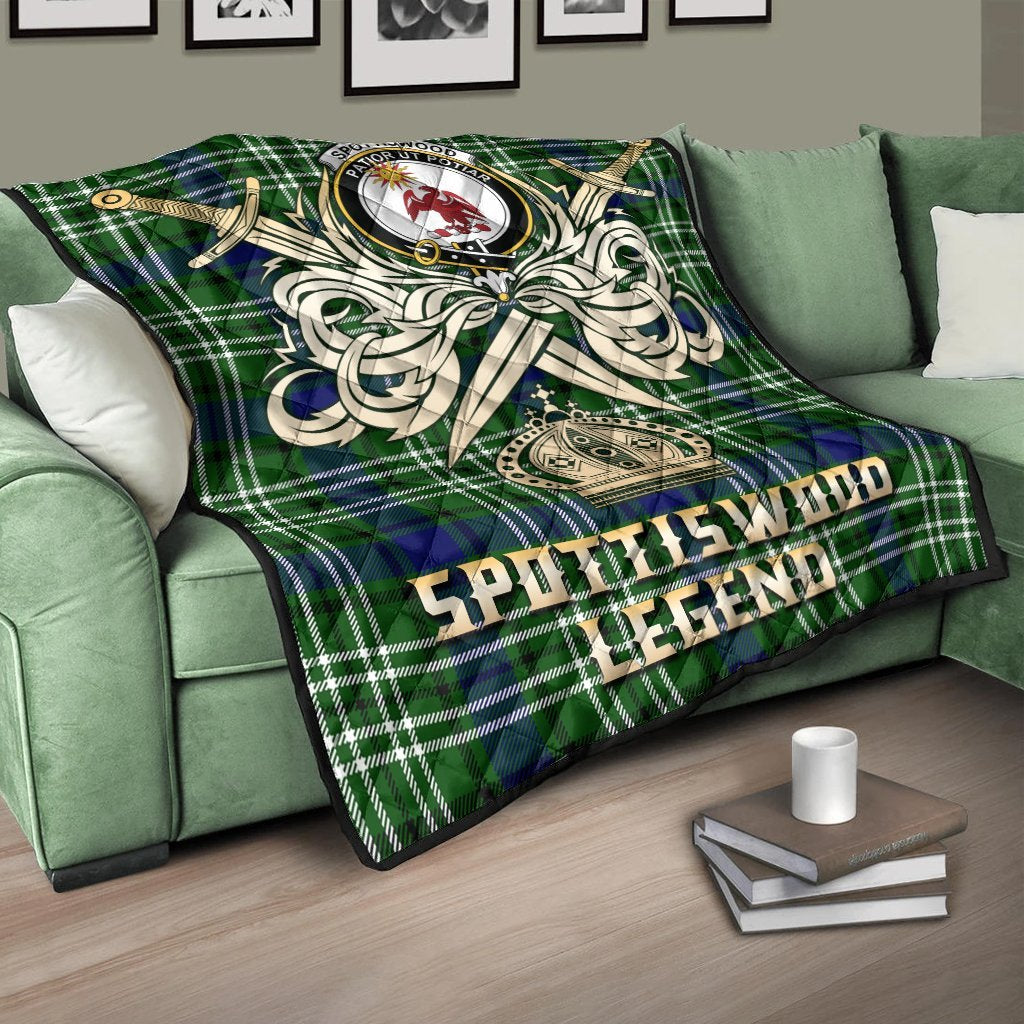 Spottiswood Tartan Crest Legend Gold Royal Premium Quilt