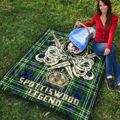 Spottiswood Tartan Crest Legend Gold Royal Premium Quilt