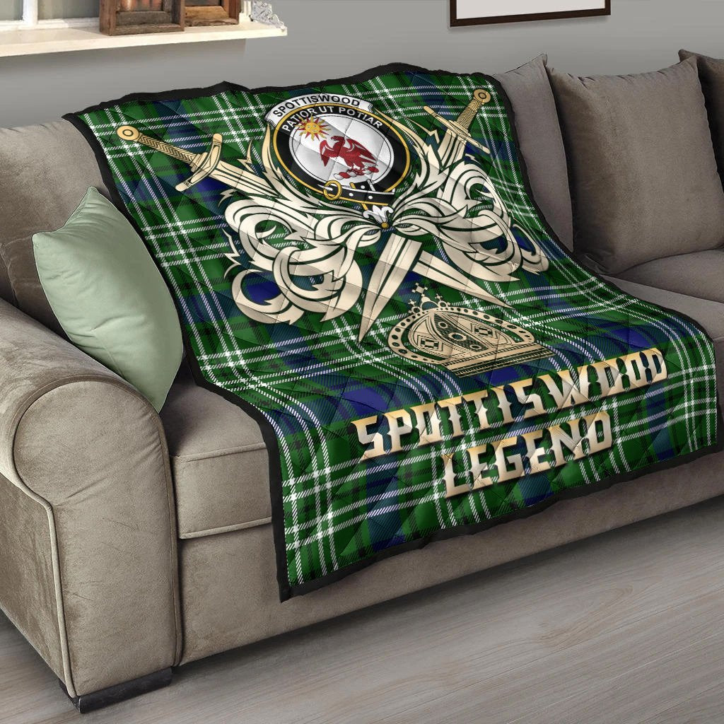 Spottiswood Tartan Crest Legend Gold Royal Premium Quilt