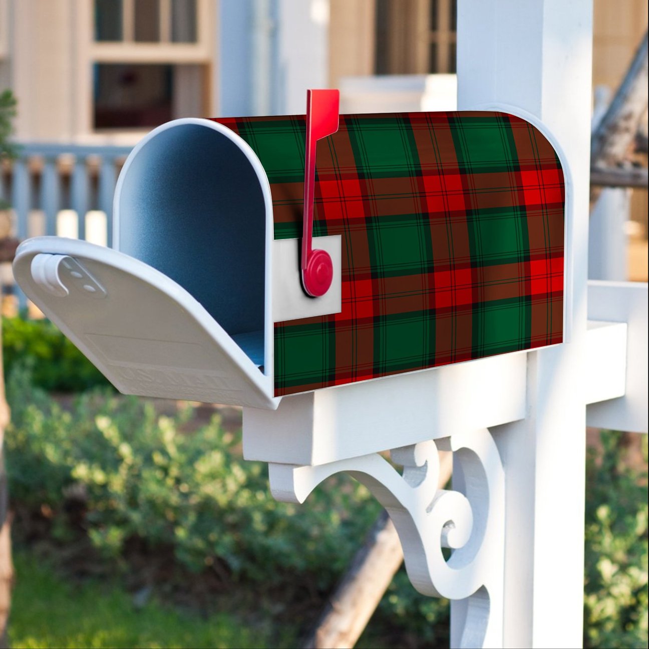 Stewart Atholl Modern Tartan Crest Mailbox