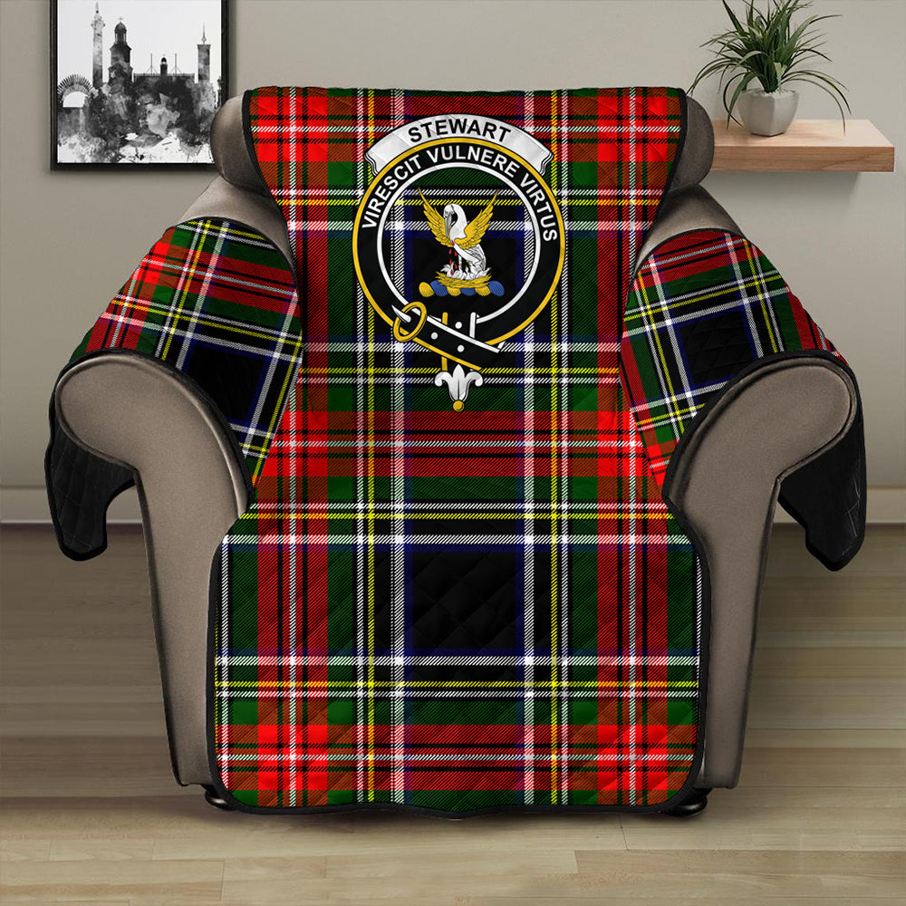 Stewart Black Tartan Crest Sofa Protector