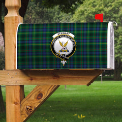 Stewart Hunting Modern Tartan Crest Mailbox