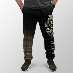 Stewart Hunting Weathered Tartan Crest Jogger Sweatpants - Alba Celtic Style